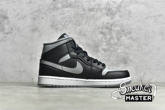 NIKE AIR JORDAN 1 MID SHADOW BLACK/PARTICLE GREY/WHITE BQ6472-007