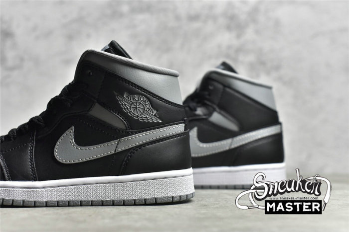 NIKE AIR JORDAN 1 MID SHADOW BLACK/PARTICLE GREY/WHITE BQ6472-007