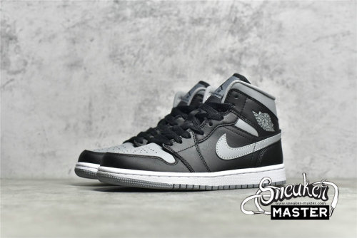 NIKE AIR JORDAN 1 MID SHADOW BLACK/PARTICLE GREY/WHITE BQ6472-007