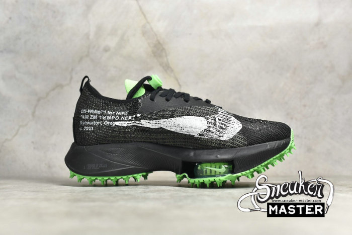 NIKE OFF-WHITE X AIR ZOOM TEMPO NEXT% BLACK/WHITE/GREEN CV0697-001