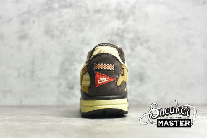 NIKE AIR MAX 1 X TRAVIS SCOTT BAROQUE BROWN/LEMON DROP/WHEAT/CHILE RED DO9392-200