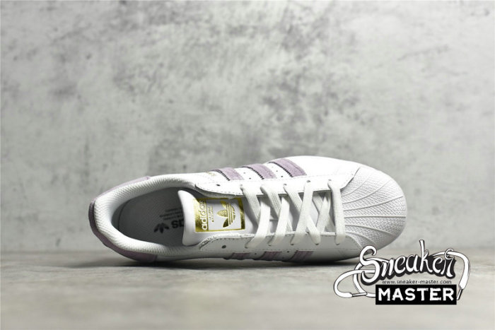 ADIDAS SUPERSTAR SHOES CLOUD WHITE/CORE BLACK-PURPLE FW3567