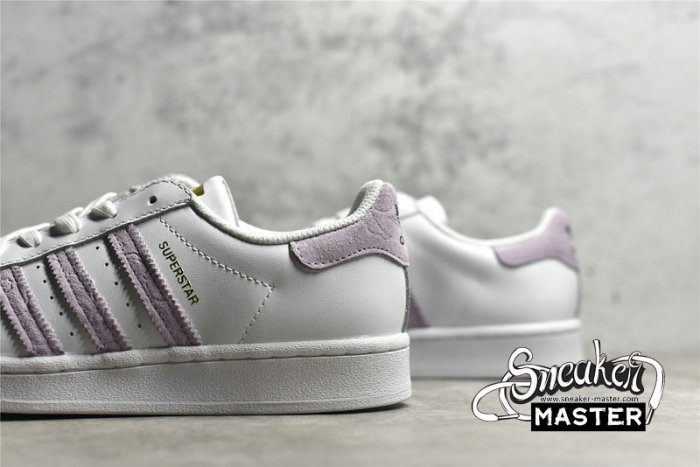 ADIDAS SUPERSTAR SHOES CLOUD WHITE/CORE BLACK-PURPLE FW3567