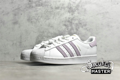 ADIDAS SUPERSTAR SHOES CLOUD WHITE/CORE BLACK-PURPLE FW3567