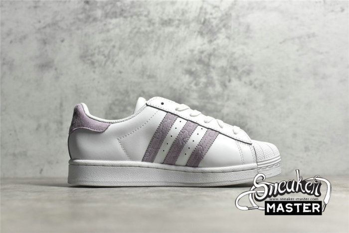 ADIDAS SUPERSTAR SHOES CLOUD WHITE/CORE BLACK-PURPLE FW3567