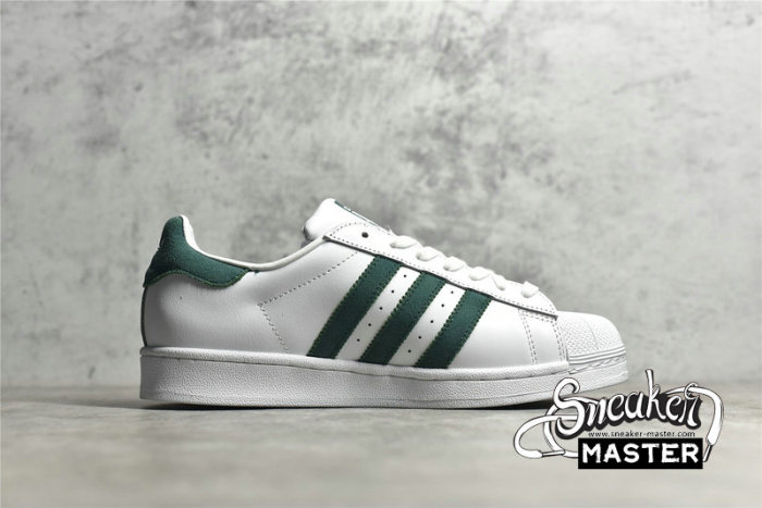 ADIDAS SUPERSTAR SHOES CLOUD WHITE/COLLEGIATE GREEN/CLOUD WHITE EE4473