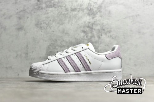 ADIDAS SUPERSTAR SHOES CLOUD WHITE/CORE BLACK-PURPLE FW3567