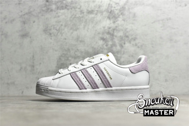 ADIDAS SUPERSTAR SHOES CLOUD WHITE/CORE BLACK-PURPLE FW3567