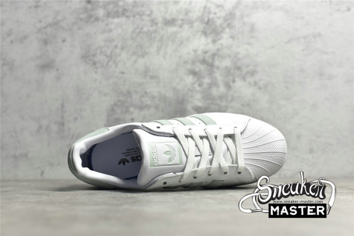 ADIDAS SUPERSTAR SHOES CLOUD WHITE/VAPOUR GREEN/CORE BLACK EE7401
