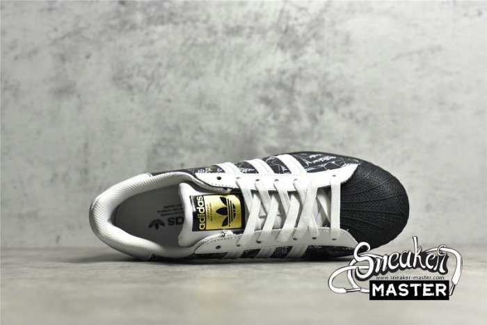 ADIDAS SUPERSTAR ALL OVER PRINT SHOES CORE BLACK/CLOUD WHITE/CLOUD WHITE FV2820