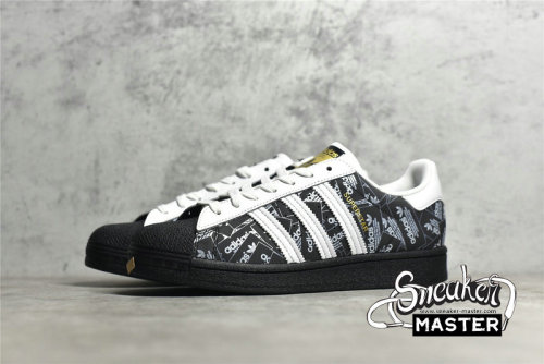 ADIDAS SUPERSTAR ALL OVER PRINT SHOES CORE BLACK/CLOUD WHITE/CLOUD WHITE FV2820