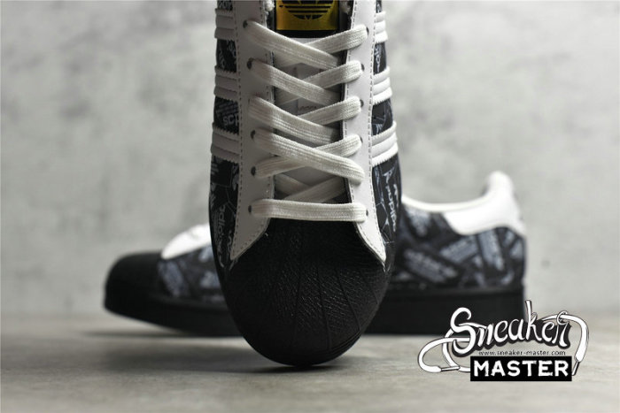 ADIDAS SUPERSTAR ALL OVER PRINT SHOES CORE BLACK/CLOUD WHITE/CLOUD WHITE FV2820