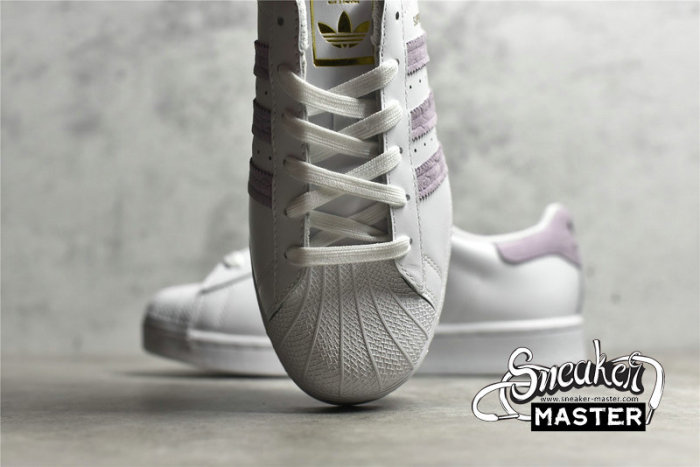 ADIDAS SUPERSTAR SHOES CLOUD WHITE/CORE BLACK-PURPLE FW3567