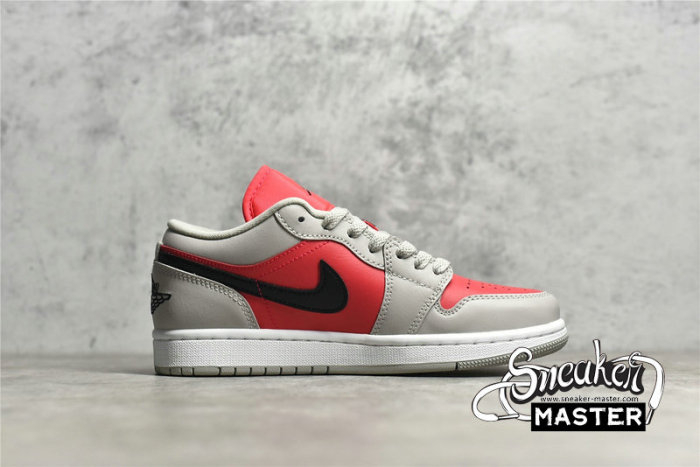 NIKE AIR JORDAN 1 LOW LIGHT IRON ORE/BLACK-SIREN RED DC0774-060