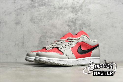 NIKE AIR JORDAN 1 LOW LIGHT IRON ORE/BLACK-SIREN RED DC0774-060