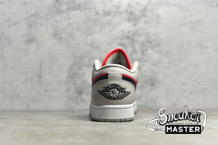 NIKE AIR JORDAN 1 LOW LIGHT IRON ORE/BLACK-SIREN RED DC0774-060