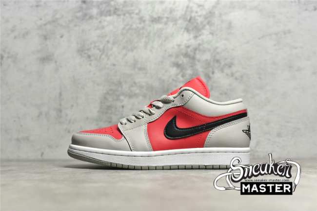 NIKE AIR JORDAN 1 LOW LIGHT IRON ORE/BLACK-SIREN RED DC0774-060