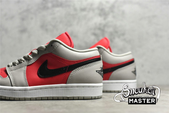NIKE AIR JORDAN 1 LOW LIGHT IRON ORE/BLACK-SIREN RED DC0774-060