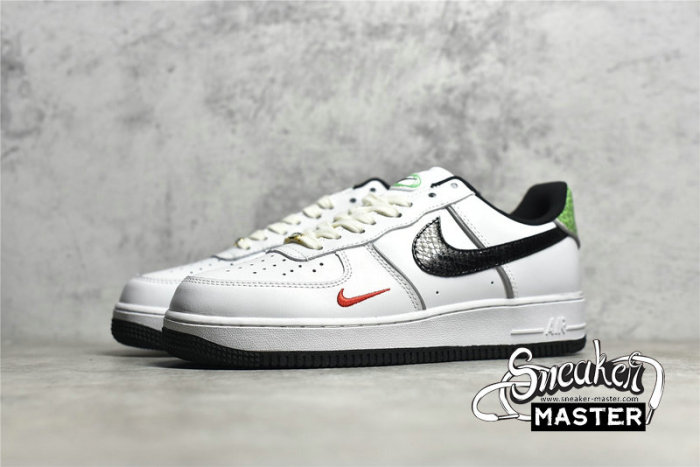 NIKE AIR FORCE 1 LOW 07 LX JUST DO IT SNAKESKIN WHITE/BLACK/WHITE DV1492-101