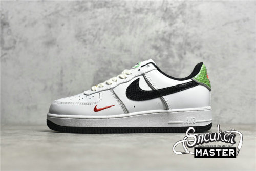 NIKE AIR FORCE 1 LOW 07 LX JUST DO IT SNAKESKIN WHITE/BLACK/WHITE DV1492-101