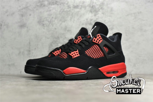 NIKE AIR JORDAN 4 RETRO GS RED THUNDER BLACK/BLACK/RED 408452-016