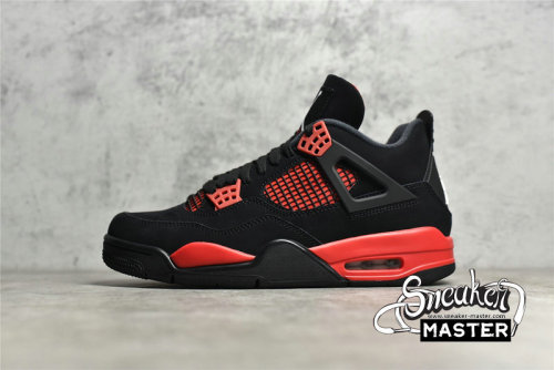 NIKE AIR JORDAN 4 RETRO GS RED THUNDER BLACK/BLACK/RED 408452-016