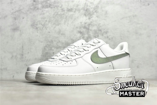 NIKE AIR FORCE 1 LOW GLITTER SWOOSH SUMMIT WHITE/GREY FOG/DUSTY SAGE DH4407-101