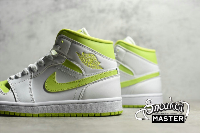 NIKE AIR JORDAN 1 MID WHITE/WHITE/LIME BQ6472-131