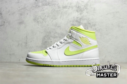 NIKE AIR JORDAN 1 MID WHITE/WHITE/LIME BQ6472-131