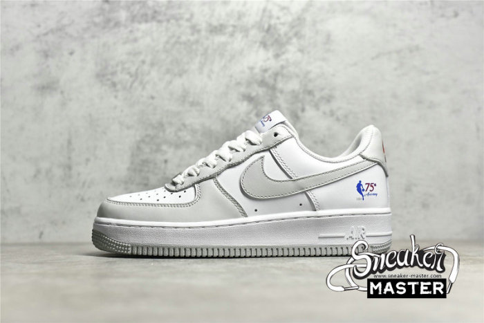 NIKE AIR FORCE 1 LOW NBA 75TH WHITE/WHITE/LIGHT GREY AA6902-201