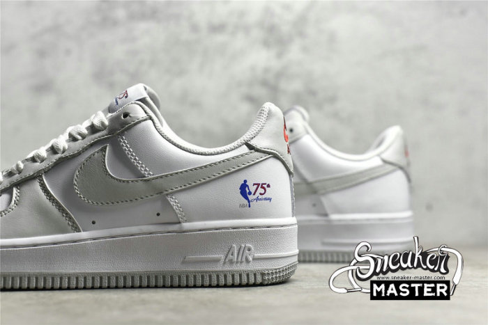 NIKE AIR FORCE 1 LOW NBA 75TH WHITE/WHITE/LIGHT GREY AA6902-201