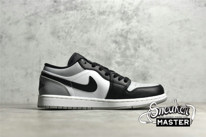 NIKE AIR JORDAN 1 LOW SHADOW TOE LIGHT SMOKE GREY/BLACK/WHITE 553558-052