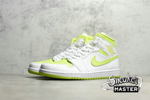 NIKE AIR JORDAN 1 MID WHITE/WHITE/LIME BQ6472-131