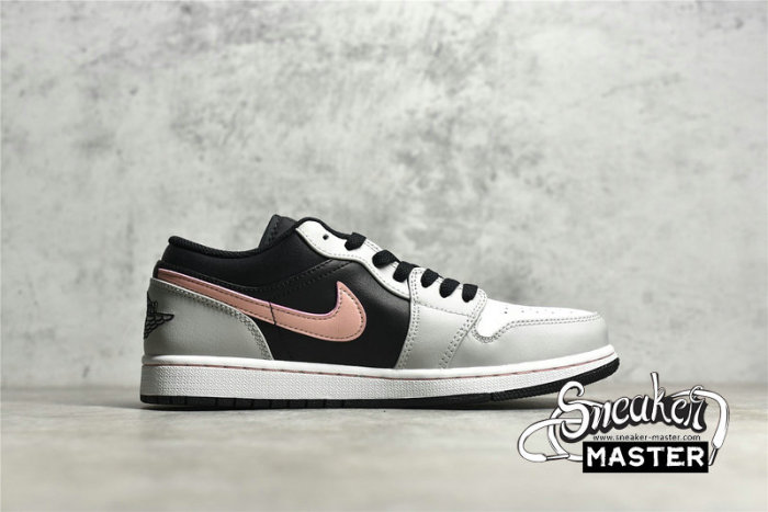NIKE AIR JORDAN 1 LOW BLACK/GREY FOG/WHITE/BLEACHED CORAL 553558-062