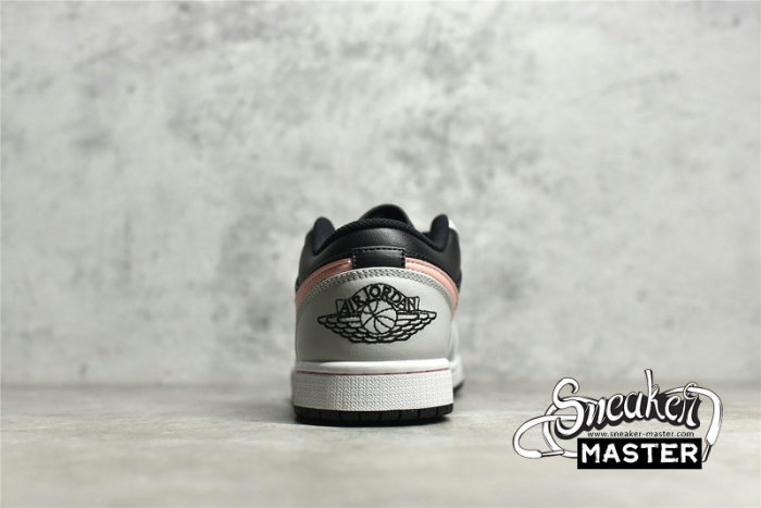 NIKE AIR JORDAN 1 LOW BLACK/GREY FOG/WHITE/BLEACHED CORAL 553558-062