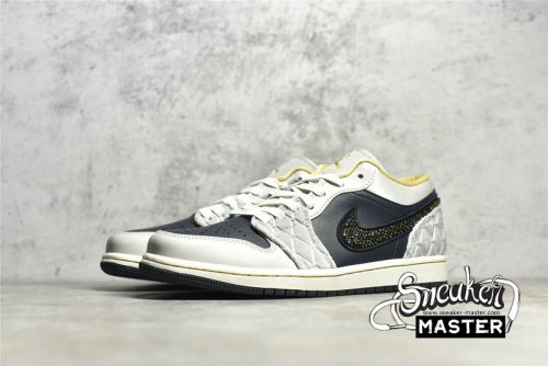 NIKE AIR JORDAN 1 LOW SE BEADED SWOOSH ANTHRACITE/LIGHT BONE/SAIL/WOLF GREY/GOLD DUST DV1762-001