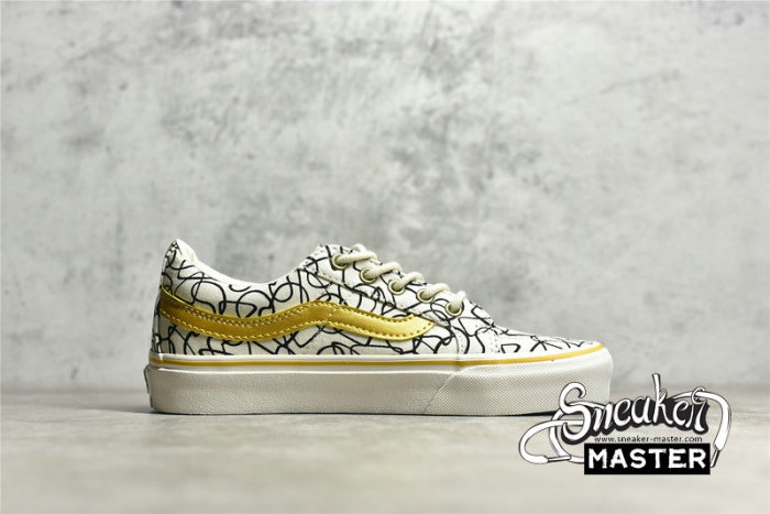 VANS SK8-LOW REISSUE SF X THE TEXTURED WAVES BEIGE/BLACK/GOLD VN0A4UWIB83
