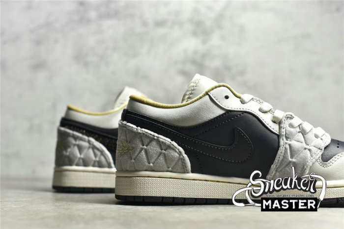 NIKE AIR JORDAN 1 LOW SE BEADED SWOOSH ANTHRACITE/LIGHT BONE/SAIL/WOLF GREY/GOLD DUST DV1762-001