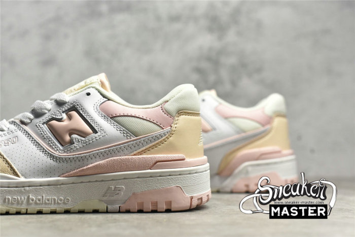 NEW BALANCE 550 RUNNING SHOES WHITE/LIGHT PINK/BEIGE BBW550WP