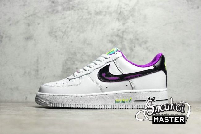 NIKE AIR FORCE 1 LOW 07 JUST DO IT WHITE/BLACK/PURPLE DX3933-100