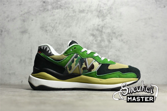 NEW BALANCE 57/40 RUNNING SHOES X BAPE GREEN/BLACK/BEIGE M5740BAE