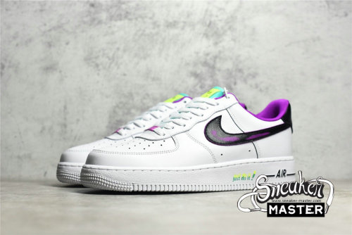 NIKE AIR FORCE 1 LOW 07 JUST DO IT WHITE/BLACK/PURPLE DX3933-100