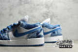 NIKE AIR JORDAN 1 LOW GS WASHED DENIM WHITE/DUTCH BLUE/WHITE DM8947-100