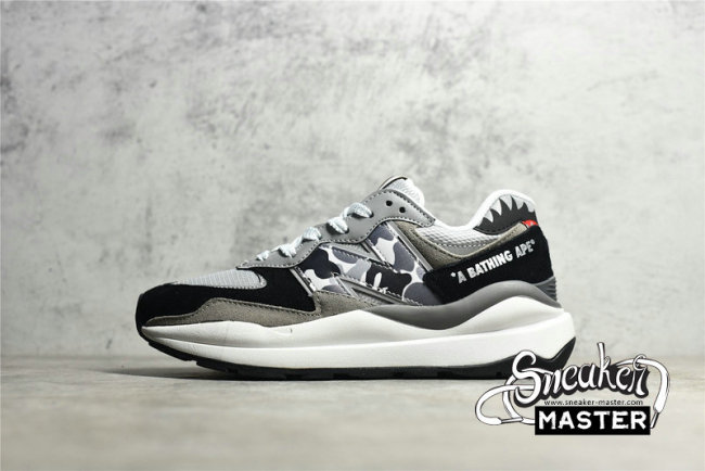 NEW BALANCE 57/40 RUNNING SHOES X BAPE BLACK/GREY/CAMO M5740BAP