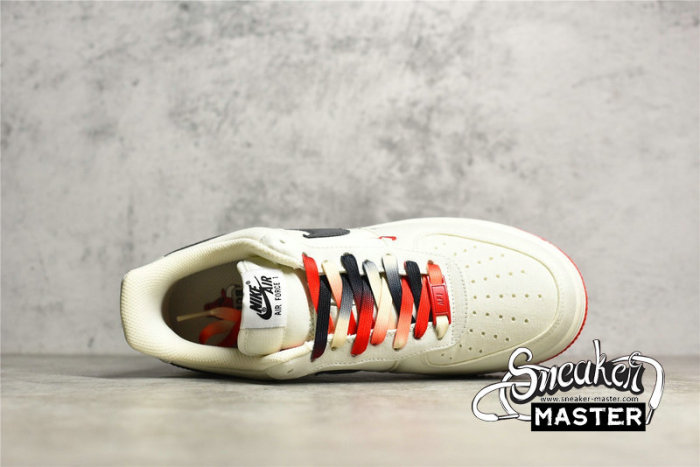NIKE AIR FORCE 1 LOW BEIGE/DARK GREY-RED NA2022-005
