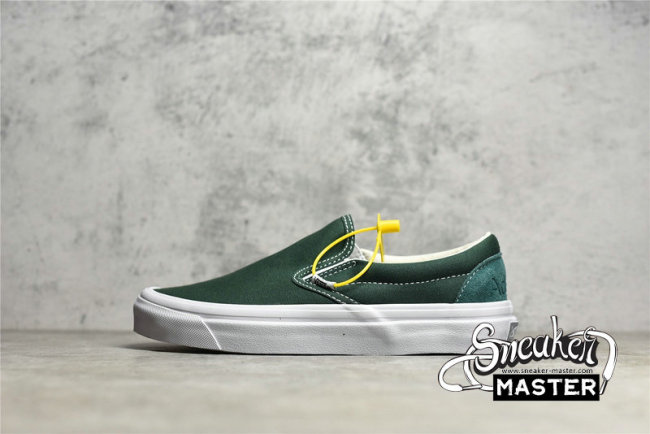 VANS VAULT BY VANS OG CLASSIC SLIP-ON X ADSUM DARK GREEN/DARK GREEN/WHITE VN0A32QN72C