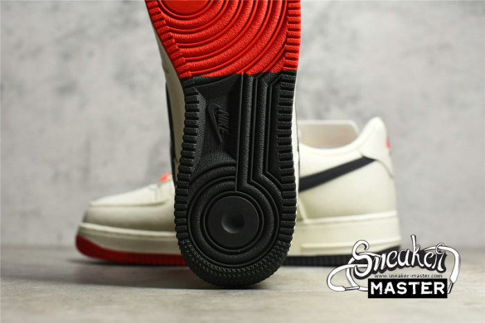 NIKE AIR FORCE 1 LOW BEIGE/DARK GREY-RED NA2022-005