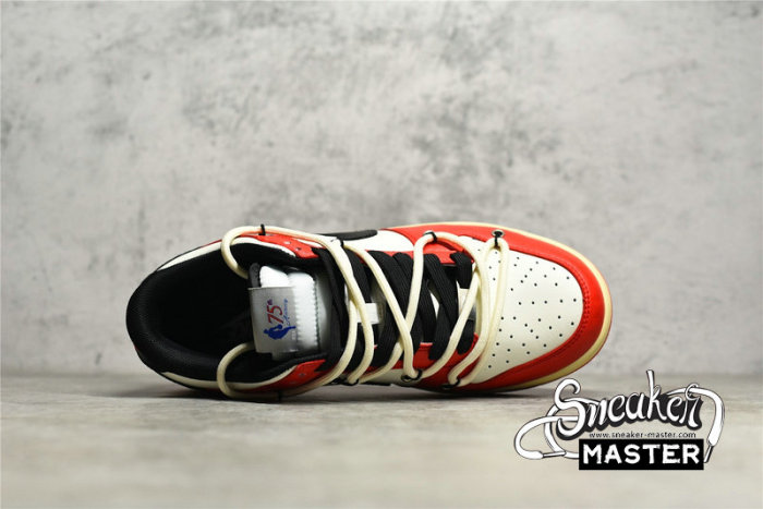 NIKE SB DUNK LOW EMB 75TH ANNIVERSARY WHITE/BLACK/CHILE RED DD3363-100