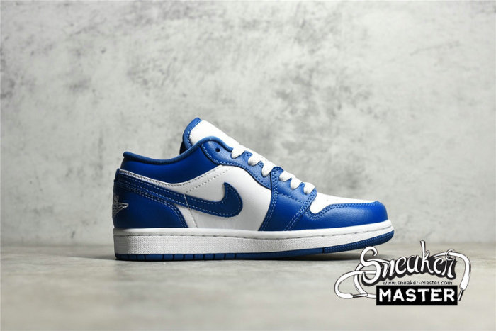 NIKE AIR JORDAN 1 LOW WHITE/DARK MARINA BLUE DC0774-114