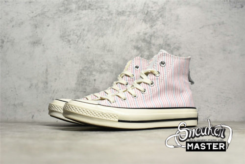 CONVERSE CHUCK TAYLOR ALL-STAR 70S HIGH PECAN STRIPES BEIGE/PURPLE/BLUE A02291C
